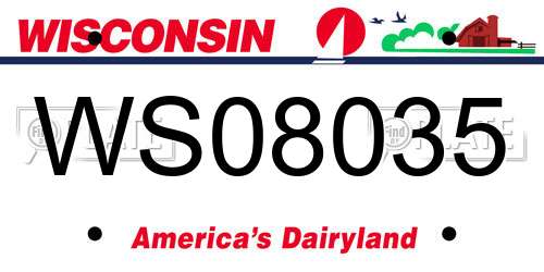 WS08035 Wisconsin License Plate