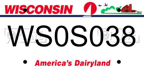 WS0S038 Wisconsin License Plate
