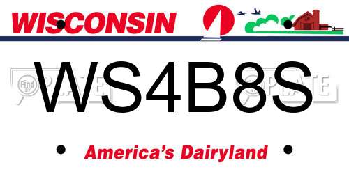 WS4B8S Wisconsin License Plate