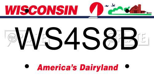 WS4S8B Wisconsin License Plate