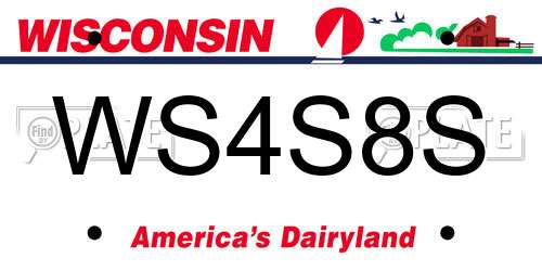 WS4S8S Wisconsin License Plate