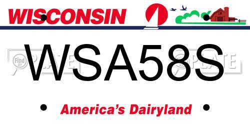 WSA58S Wisconsin License Plate