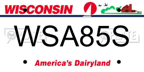 WSA85S Wisconsin License Plate