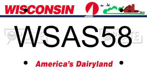 WSAS58 Wisconsin License Plate