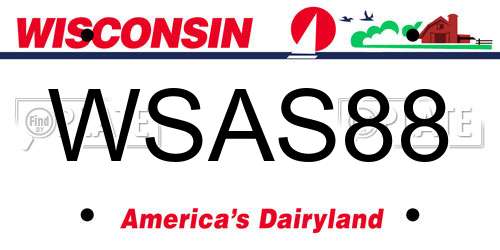 WSAS88 Wisconsin License Plate