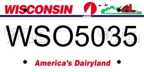 WSO5035 Wisconsin License Plate