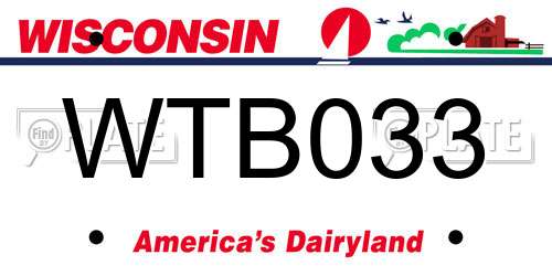 WTB033 Wisconsin License Plate