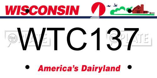 WTC137 Wisconsin License Plate