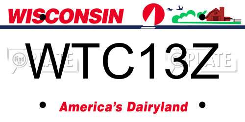 WTC13Z Wisconsin License Plate