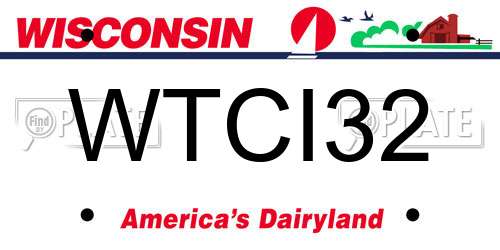 WTCI32 Wisconsin License Plate