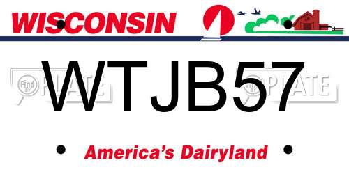 WTJB57 Wisconsin License Plate