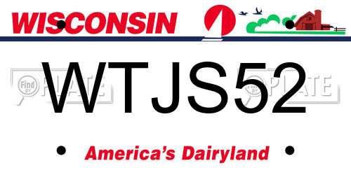 WTJS52 Wisconsin License Plate