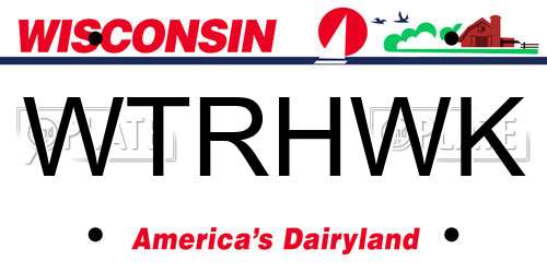 WTRHWK Wisconsin License Plate