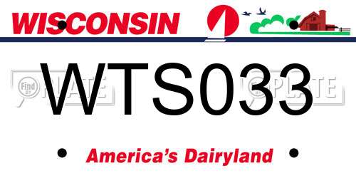 WTS033 Wisconsin License Plate