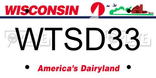 WTSD33 Wisconsin License Plate