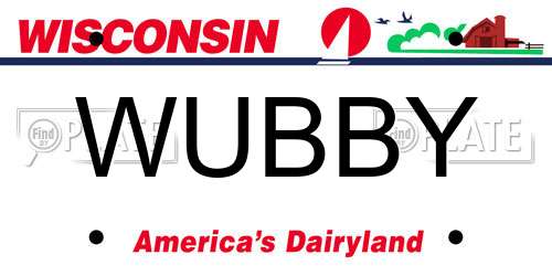 WUBBY Wisconsin License Plate