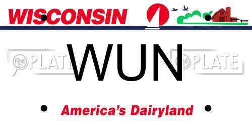 WUN Wisconsin License Plate