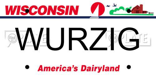 WURZIG Wisconsin License Plate