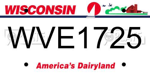 WVE1725 Wisconsin License Plate
