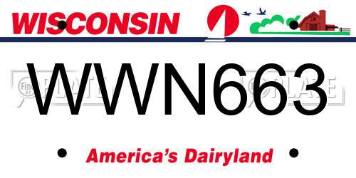 WWN663 Wisconsin License Plate