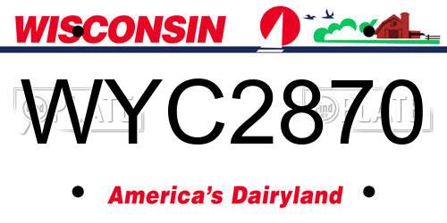 WYC2870 Wisconsin License Plate