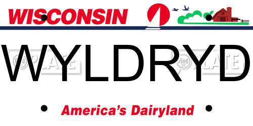 WYLDRYD Wisconsin License Plate