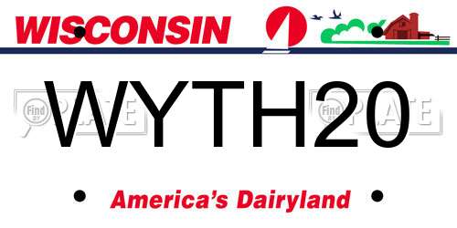 WYTH20 Wisconsin License Plate