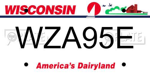 WZA95E Wisconsin License Plate