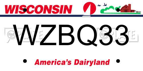WZBQ33 Wisconsin License Plate