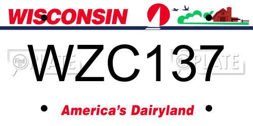 WZC137 Wisconsin License Plate