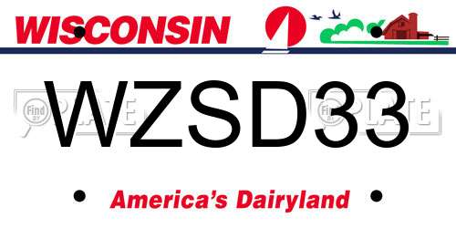 WZSD33 Wisconsin License Plate