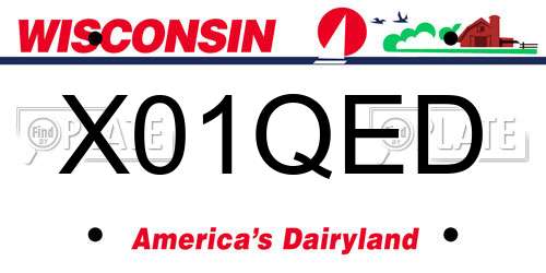 X01QED Wisconsin License Plate