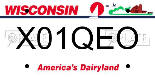 X01QEO Wisconsin License Plate