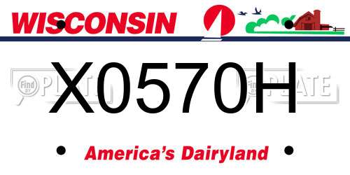 X0570H Wisconsin License Plate