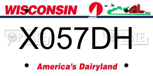 X057DH Wisconsin License Plate