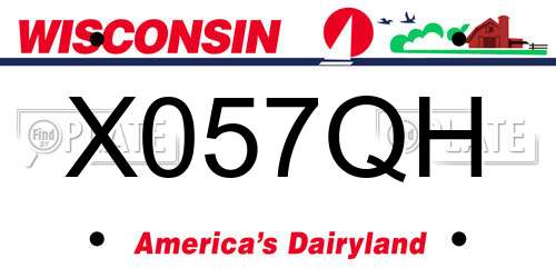 X057QH Wisconsin License Plate