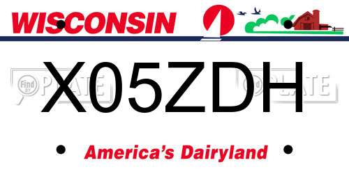 X05ZDH Wisconsin License Plate