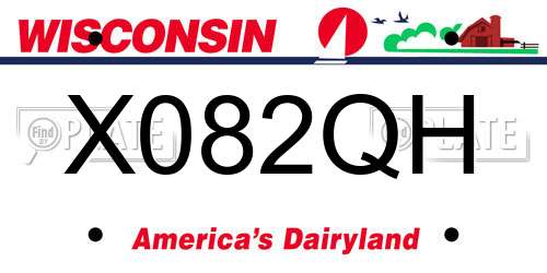 X082QH Wisconsin License Plate