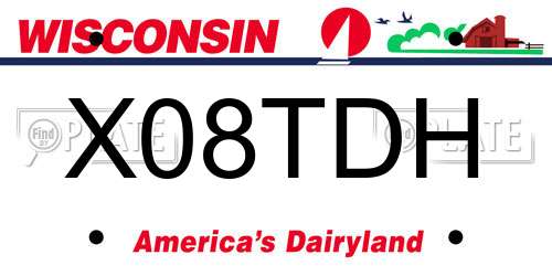 X08TDH Wisconsin License Plate