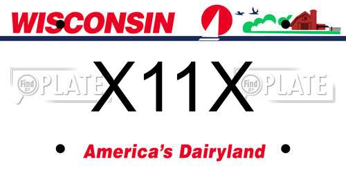 X11X Wisconsin License Plate