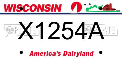 X1254A Wisconsin License Plate