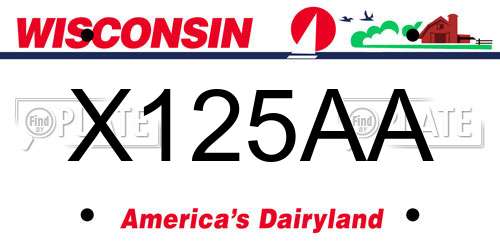 X125AA Wisconsin License Plate