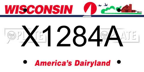 X1284A Wisconsin License Plate