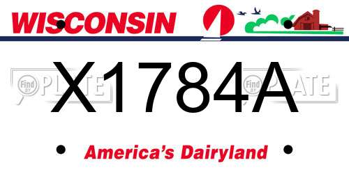 X1784A Wisconsin License Plate