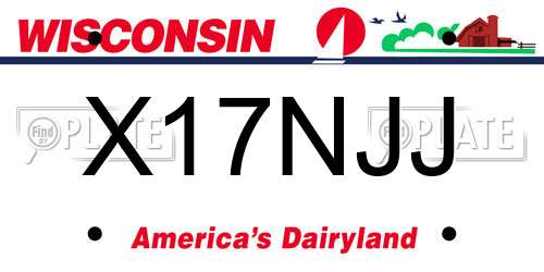 X17NJJ Wisconsin License Plate