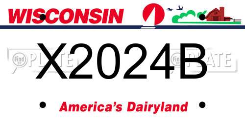 X2024B Wisconsin License Plate