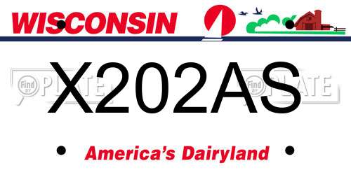 X202AS Wisconsin License Plate