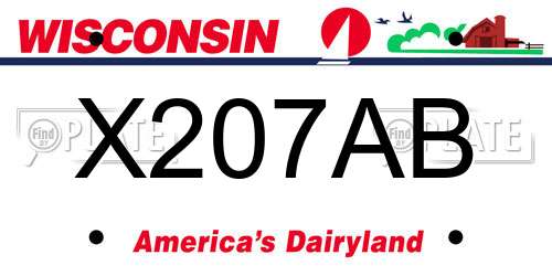 X207AB Wisconsin License Plate