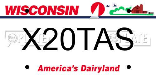 X20TAS Wisconsin License Plate