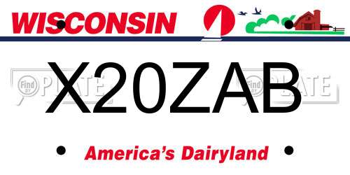 X20ZAB Wisconsin License Plate